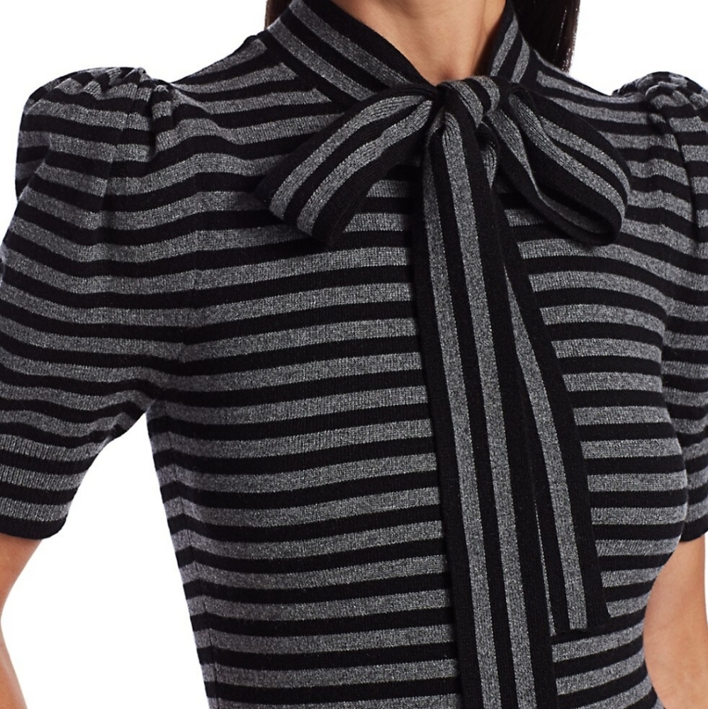 NWT$890 Michael Kors Striped Cashmere Blouse Top Sweater - Picture 14 of 15